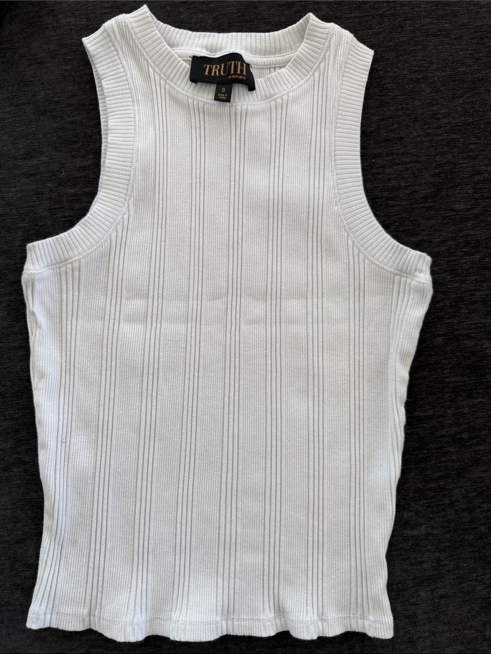 TRUTH White Ribbed Crewneck Tank